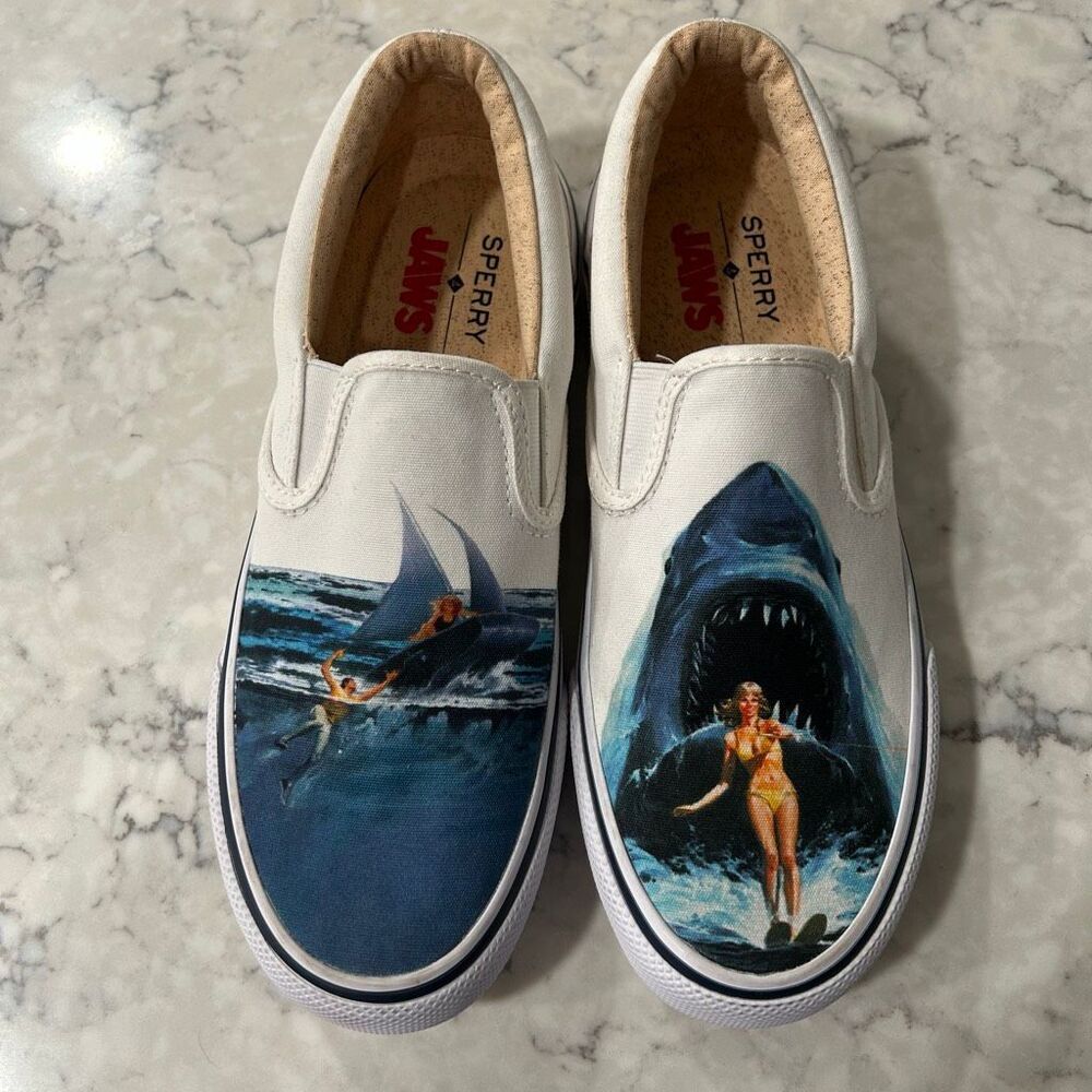 Sperry x JAWS Beach Closed Shark Slip-On Shoes Men's 7.5 Limited Edition - Picture 1 of 10